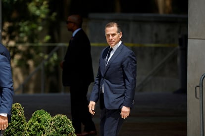 Hunter Biden, son of U.S. President Joe Biden, departs federal court in Wilmington, Delaware, on July 26, 2023.