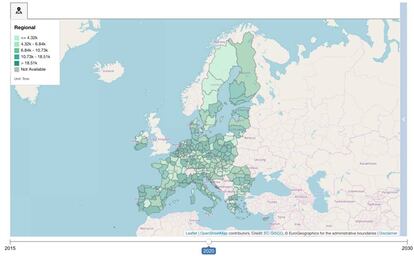 Mapa de emisiones de CO2. |