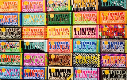 Las distintas tabletas de chocolate de Tony Chocolonely.