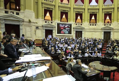 La Cámara de Diputados de Argentina, durante la sesión en la que Macri obtuvo el respaldo para sus planes financieros.