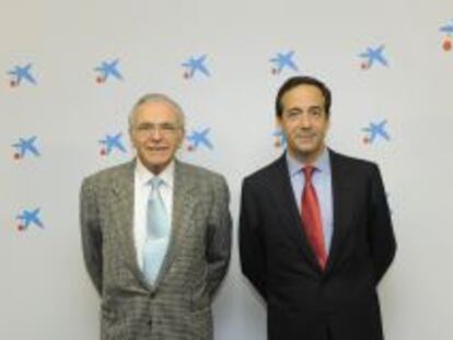 El presidente de Caixabank, Isidre Fain&eacute;, y el consejero delegado, Gonzalo Gort&aacute;zar. 