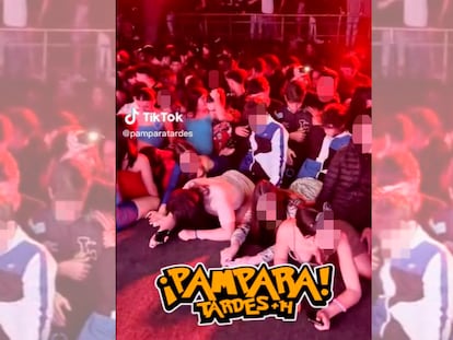 Una captura del vídeo viral publicado por la discoteca Pampara de Barcelona la semana pasada.