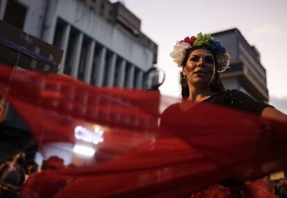 Una de las participantes en una manifestacin del martes en San Jos de Costa Rica.