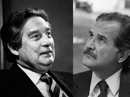 Los escritores Octavio Paz y Carlos Fuentes, en fotos de archivo.