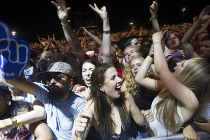 Ambiente en el festival durante la primera jornada de conciertos, el 14 de julio de 2016.