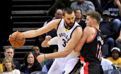 Marc Gasol durante el partido contra los Trail Blazers.