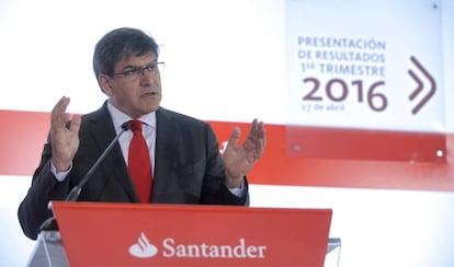 El consejero delegado del Banco Santander, José Antonio Álvarez, en la presentación de resultados del banco.