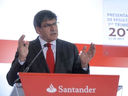 El consejero delegado del Banco Santander, José Antonio Álvarez, en la presentación de resultados del banco.