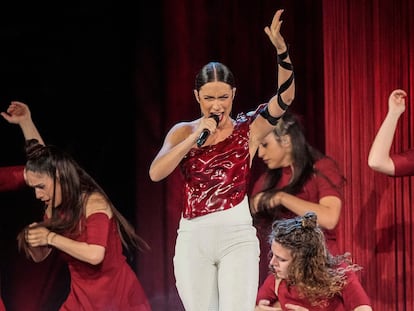 Blanca Paloma, durante un ensayo de Eurovisión, este miércoles.
