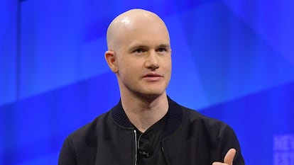 Brian Armstrong, cofundador y consejero delegado de Coinbase, durante una charla en California, el pasado octubre.