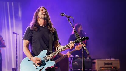 Dave Grohl durante um show on-line com o Foo Fighters em 28 de janeiro.