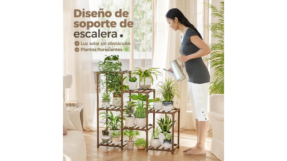 Este soporte para plantas posee una estructura estable y resistente.