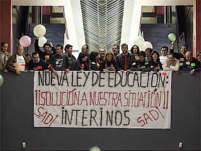 Protesta de interinos del sindicato SADI en noviembre de 2004.