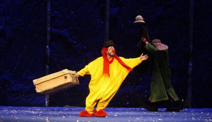 Representación del espectáculo de "Slava's snowshows", en el teatro Lope de Vega.