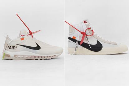 Dos de las zapatillas de la colaboración entre Nike y Virgil Abloh.
