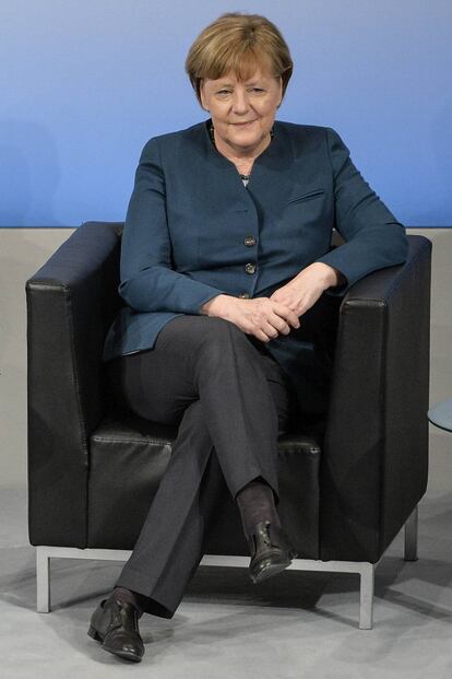 La canciller Angela Merkel, durante su intervención el sábado en la Conferencia de Segurida de Múnich.