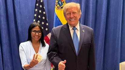 Delcy Rodríguez with Donald Trump