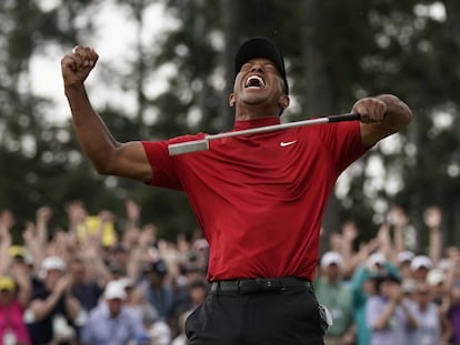 Tiger Woods, al ganar el Masters de Augusta de 2019.