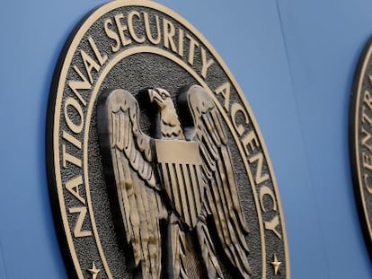 Logotipo da NSA, em sua sede nos arredores de Washington DC.