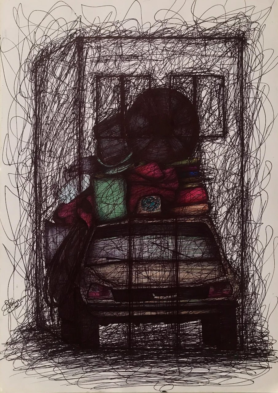 'Lo que cargamos con nosotros', la última obra de Ranin Alzeriei, en una imagen cedida por la autora.