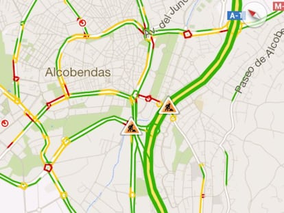 Google Maps incorpora el tráfico en tiempo real