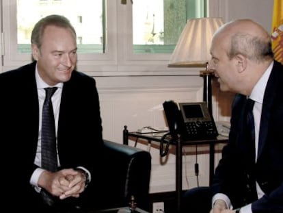 El presidente de la Generalitat, Alberto Fabra, y el ministro de Educación, José Ignacio Wert.