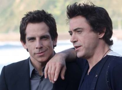 Ben Stiller, a la izquierda, y Robert Downey jr., ayer en San Sebastián.