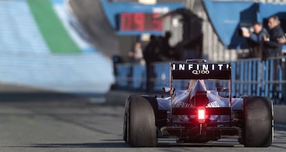 Vettel, antes de comenzar su prueba.