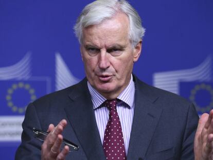 El comisario europeo de Mercado Interior, Michel Barnier, el pasado 31 de enero en una comparecencia ante la prensa en Bruselas.