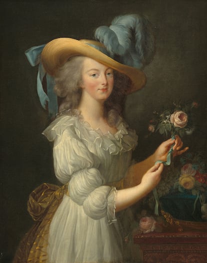 El cuadro ‘Marie-Antoinette en robe de mousseline’, de Élisabeth-Louise Vigée-Le Brun, 1783.
