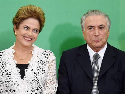 Dilma Roussef y Michel Temer en una ceremonia en Brasilia, en octubre de 2015.