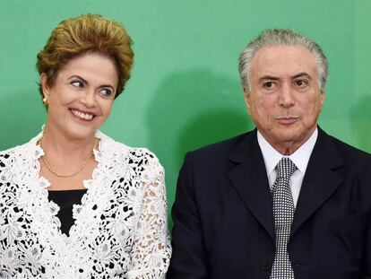 Dilma Roussef y Michel Temer en una ceremonia en Brasilia, en octubre de 2015.