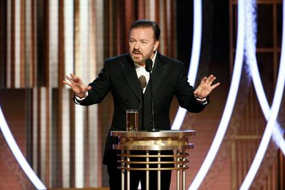 El anfitrión Ricky Gervais acaparó la atención del público con un polémico discurso.
