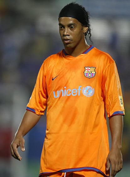 Ronaldinho, en un partido de la Liga