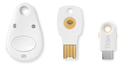 Llaves Titán de Google: inalámbrica, USB-A y USB-C.