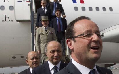 El presidente francés, François Hollande, de visita en Afganistán.