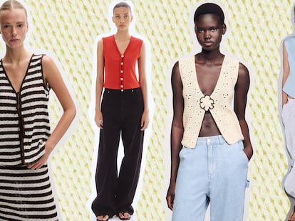 Inesperado y con un toque retro: el chaleco de punto como imprescindible de verano