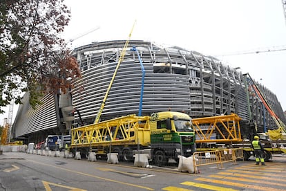 Obras en el estadio estadio Santiago Bernabéu, el 17 de noviembre de 2022.