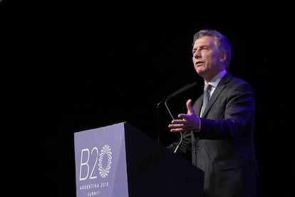 Mauricio Macri en el Business 20 celebrado en Buenos Aires.