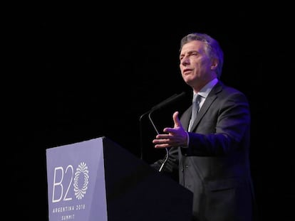 Mauricio Macri en el Business 20 celebrado en Buenos Aires.