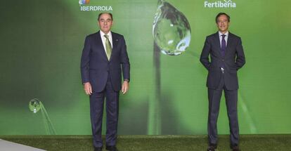 Ignacio Sánchez Galán, presidente de Iberdrola y Javier Goñi, de Fertiberia.