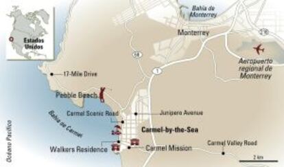 Mapa de Carmel by the Sea, en California (EE UU).