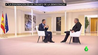 Pedro Sánchez, durante la entrevista con Antonio García Ferreras.