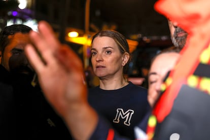 The President of the Balearic Islands, Marga Prohens, at the scene of the event.