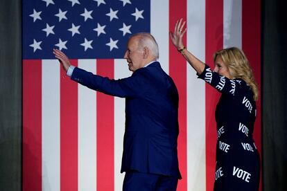 Joe y Jill Biden el viernes en Raleigh, Carolina del Norte.