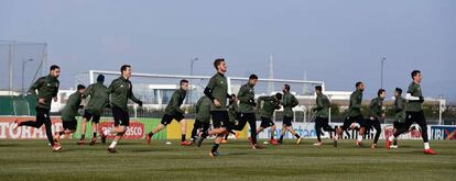 Entrenamiento de la Juventus previo al partido contra el Tottenham.