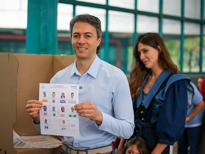 Daniel Quintero Calle, después de votar en Medellín (Colombia), el 29 de octubre de 2023.