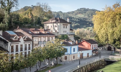 Vista del pueblo de Las Caldas desde el hotel.