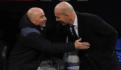 Sampaoli y Zidane, el pasado jueves.