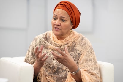 Amina J. Mohammed, zastępca Sekretarza Generalnego ONZ, podczas wywiadu w Sewilli, w ramach Czwartej Międzynarodowej Konferencji na temat Finansowania Rozwoju.
